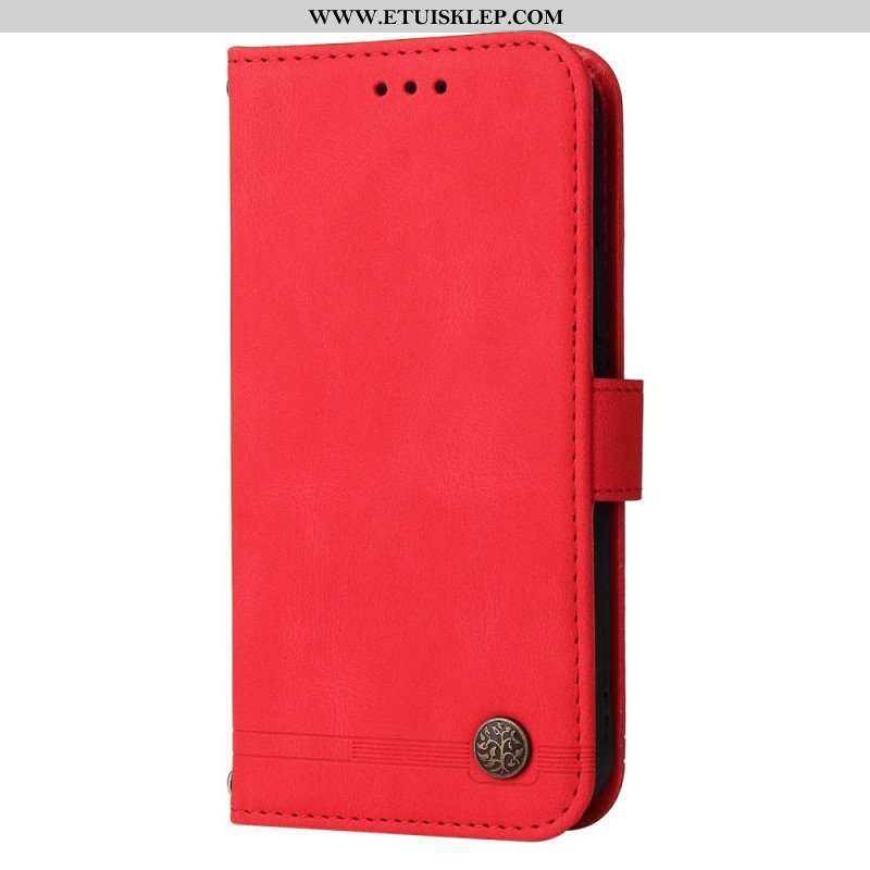 Etui Folio do Xiaomi Redmi Note 12 Pro Skórzany Styl Z Ozdobnym Nitem